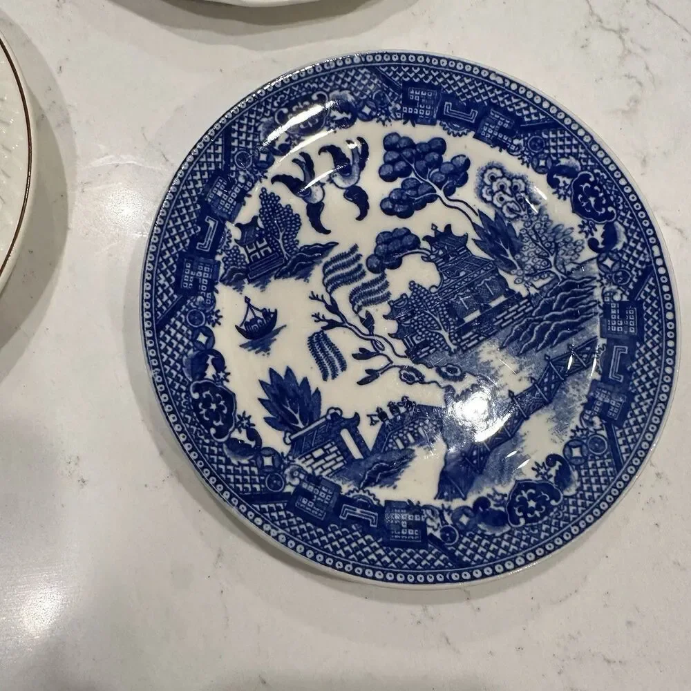 Vintage Mismatched English China Dessert Plates Set of 6 Spode Meakin